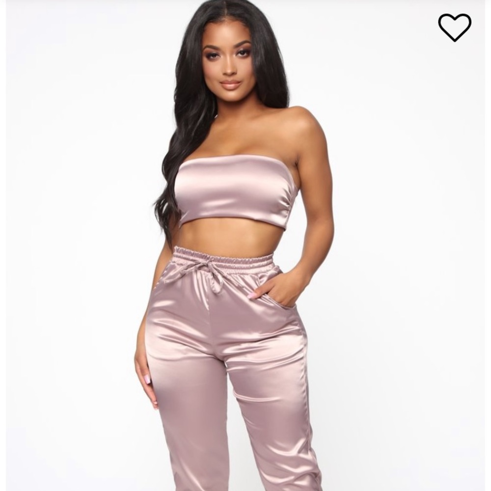 Brand New Fashion Nova Satin Two-Piece Set